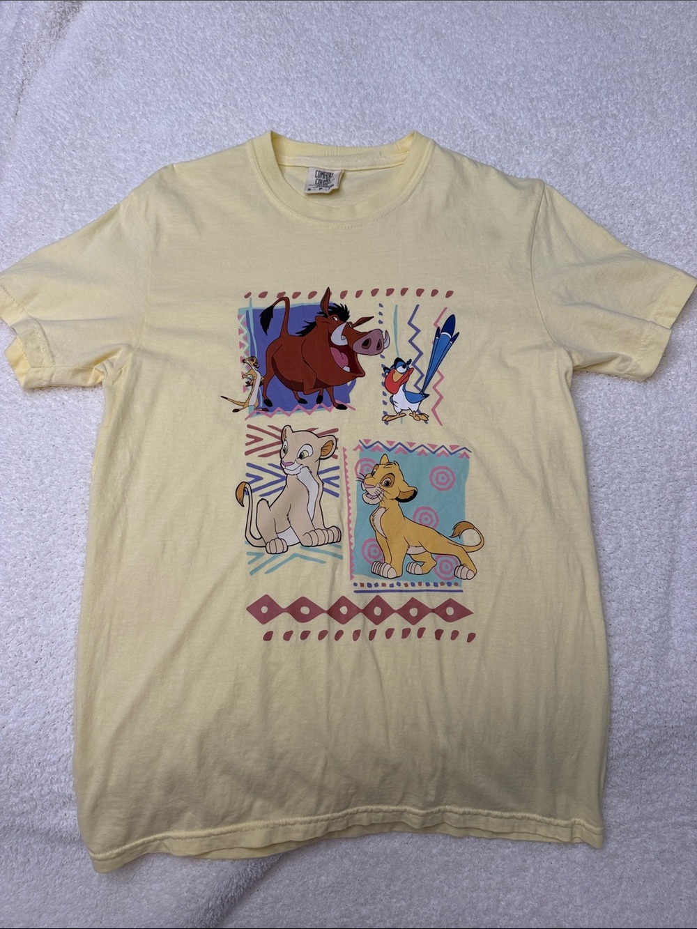 Comfort Colors Yellow Lion King Character Graphic Tee - Men's Short Sleeve